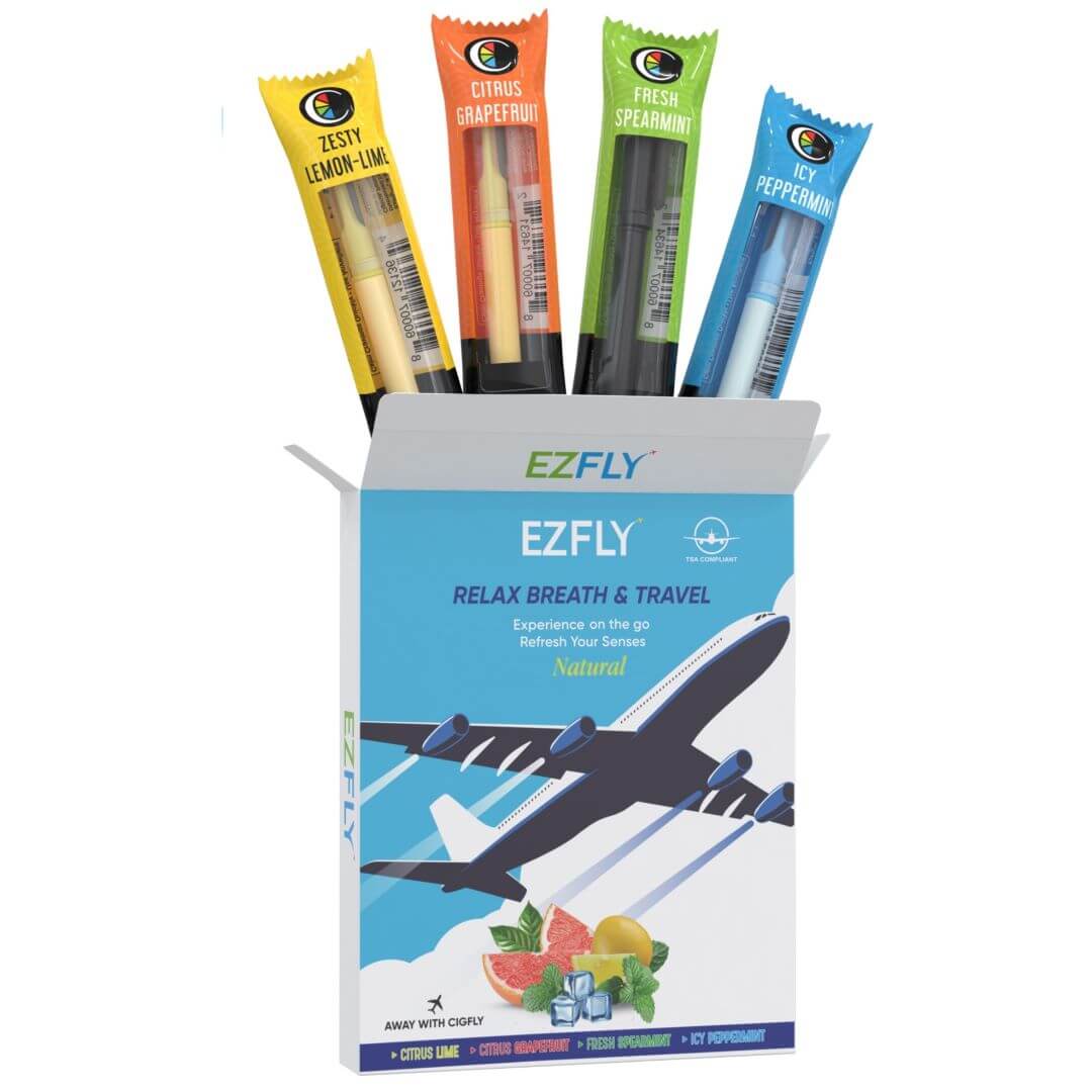 EZ Fly smokeless inhaler for air travel 4 Flavor Variety Pack