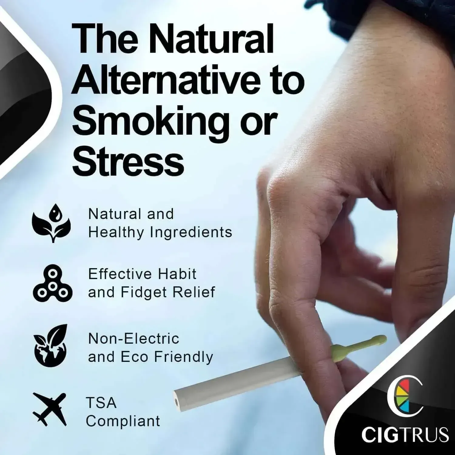 cigtrus quit smoking behavioral support nicotine free oxygen inhaler natural remedy the refreshing collection 3 pack each citrus grapefruit icy peppermintcigtru 395886 3
