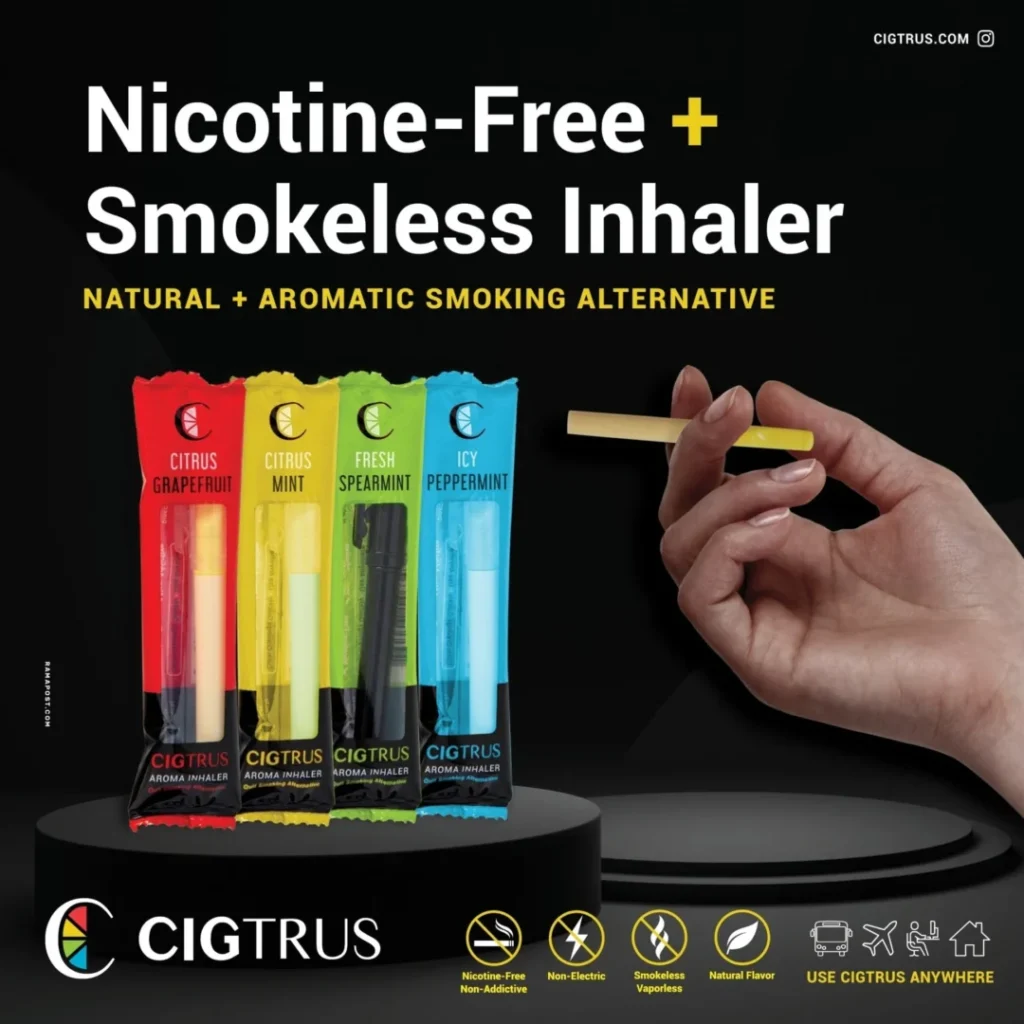 cigtrus smokeless oxygen air inhaler oral fixation relief natural quit aid behavioral support pick your flavorcigtruscom 4852