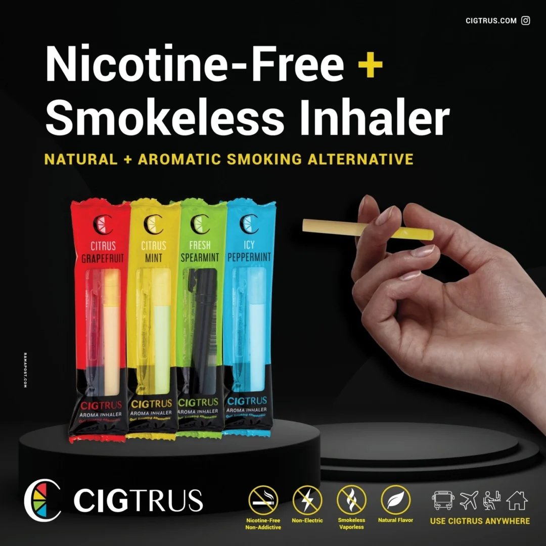 cigtrus smokeless oxygen air inhaler oral fixation relief natural quit aid behavioral support pick your flavorcigtruscom 4852