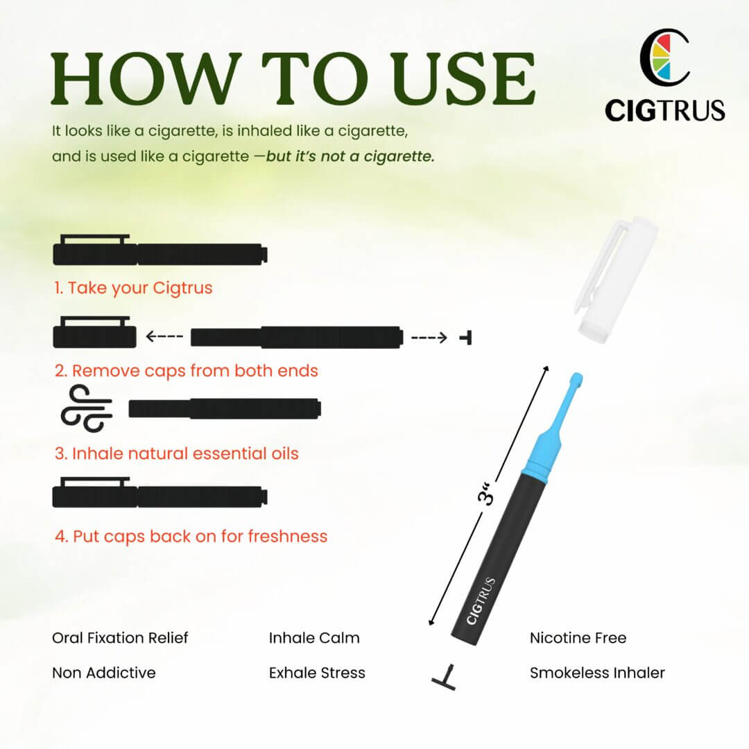 how to use Cigtrus smokeless inhaler instructions non-electric nicotine-free inhaler steps