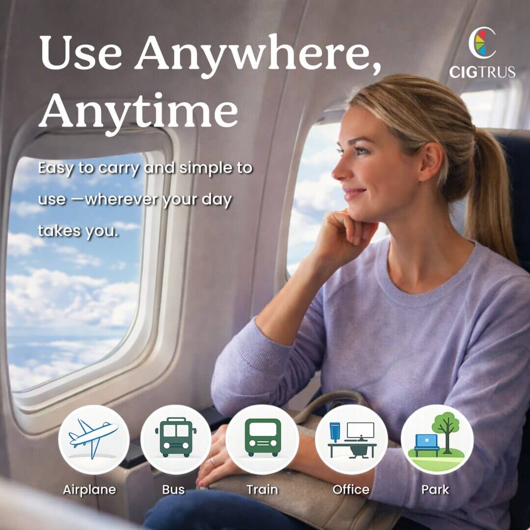 Cigtrus peppermint inhaler airplane travel smokeless nicotine-free portable inhaler use anywhere
